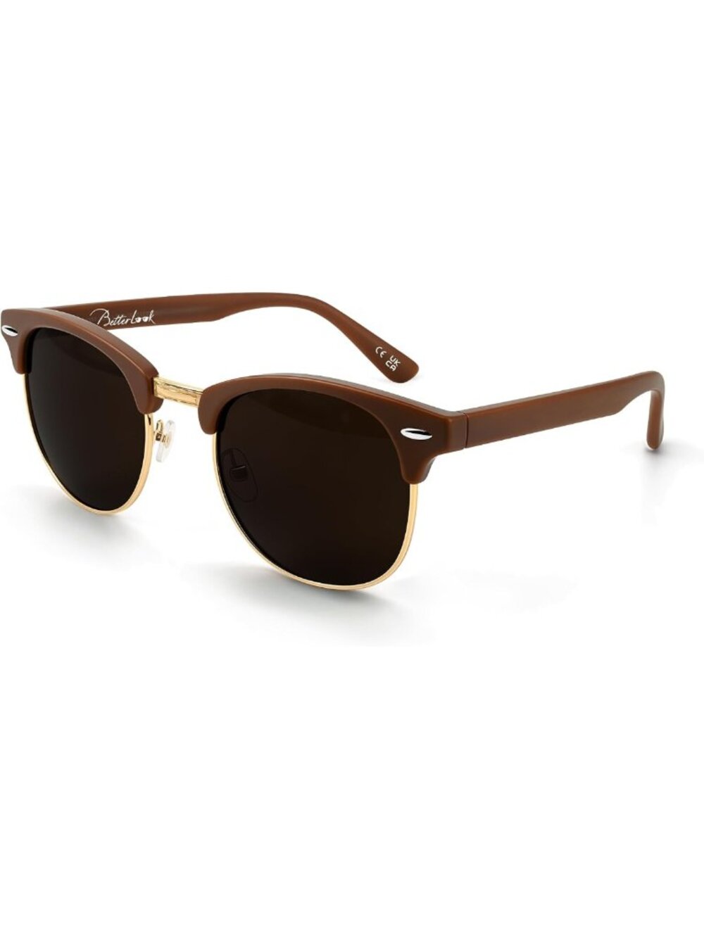 Polarized Semi-Rimless Retro Sunglasses for Men & Women - UV Protection Driving